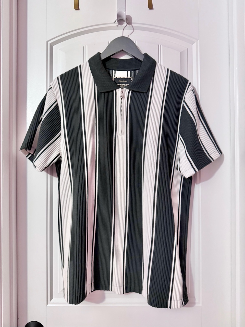 NWT Porter & Ash Green Striped Polo Tee Size XL
